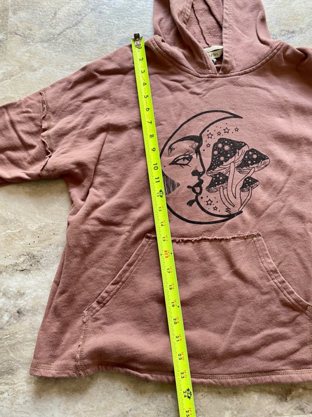 Moon & Mushrooms Graphic Hoodie in Dusty Rose - Picture 6 of 8